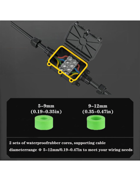 Caja de Conexiones Impermeable SZFUDIGO 2 Vías 13x6.78cm Caja de Conexiones Impermeable SZFUDIGO 2 Vías 13x6.78cm
