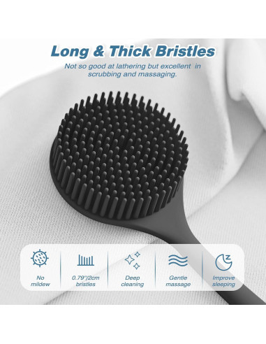 Conjunto de Cepillo de Espalda y Guante Manmihealth Negro