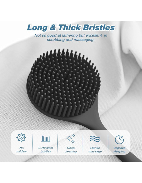 Conjunto de Cepillo de Espalda y Guante Manmihealth Negro