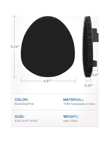 Conjunto de Cepillo de Espalda y Guante Manmihealth Negro