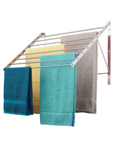 Estante para Secar Ropa Plegable Smartsome 56 cm Acero Inoxidable