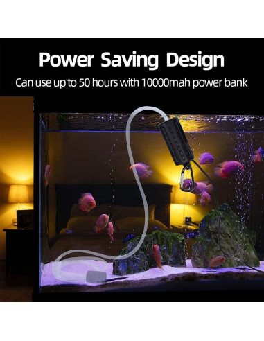 Bomba de Aire de Oxígeno USB para Acuario 49L - Negro
