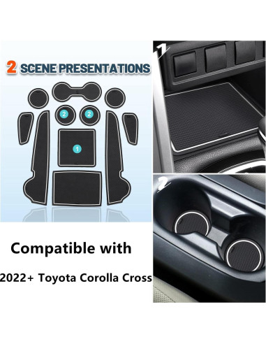 Kit de Alfombrillas Antideslizantes Ruiya para Toyota Corolla Cross 2022-2025 - 11 Piezas