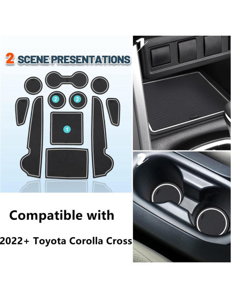 Kit de Alfombrillas Antideslizantes Ruiya para Toyota Corolla Cross 2022-2025 - 11 Piezas