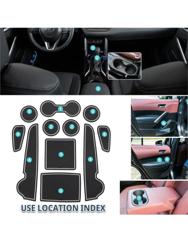 Kit de Alfombrillas Antideslizantes Ruiya para Toyota Corolla Cross 2022-2025 - 11 Piezas
