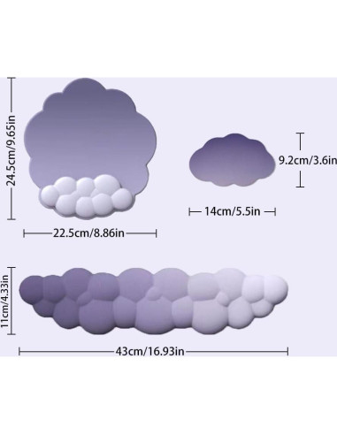 Soporte Ergonómico para Muñeca MXCOIRTP Nube con Espuma de Memoria