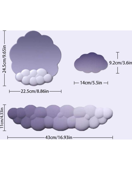 Soporte Ergonómico para Muñeca MXCOIRTP Nube con Espuma de Memoria