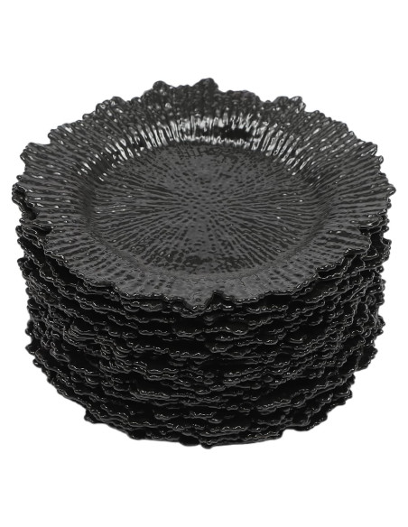 Juego de 100 Platos Cargadores Redondos QUSKLISU 33 cm Negro