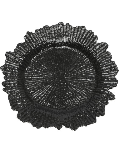 Juego de 100 Platos Cargadores Redondos QUSKLISU 33 cm Negro