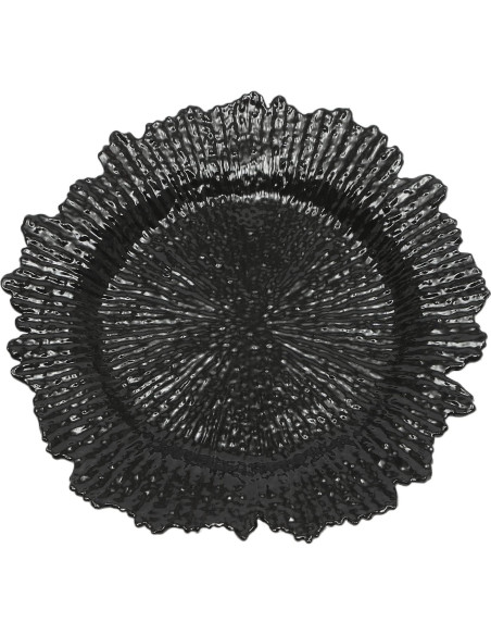 Juego de 100 Platos Cargadores Redondos QUSKLISU 33 cm Negro