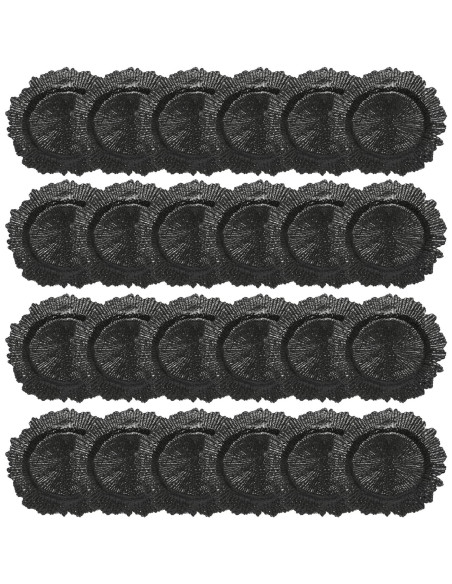 Juego de 100 Platos Cargadores Redondos QUSKLISU 33 cm Negro