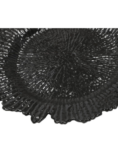 Juego de 100 Platos Cargadores Redondos QUSKLISU 33 cm Negro