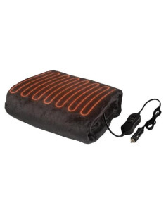 Manta Calentada Stalwart 12V para Auto - 150x109 cm - Negro