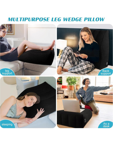 Cojín en cuña inflable BLABOK para elevar piernas - Alivio dolor