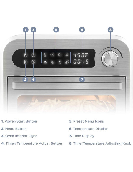 Horno de Convección Programable Elite Gourmet EAF1010D 10L