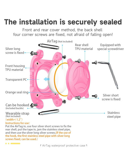 Funda Impermeable IP68 para Airtag U. EHome - Collar Perro 2 Pz