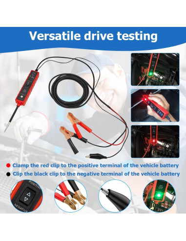 Probador de Circuito de Potencia Mandark 6-24V Rojo