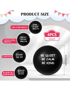 Ceenna 4 Pelotas Antiestrés Motivacionales 6.3 cm Negro 2