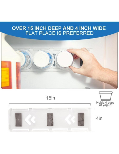 Organizador de Yogur SOPHICO para Nevera, 4 Botellas, 38x10.4cm