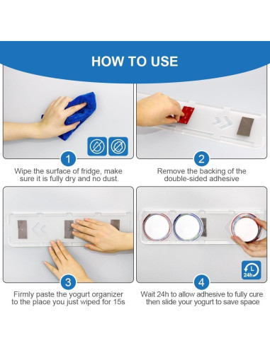 Organizador de Yogur SOPHICO para Nevera, 4 Botellas, 38x10.4cm