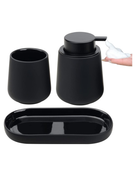 Juego de Accesorios de Baño Negro BosilunLife 3 Piezas