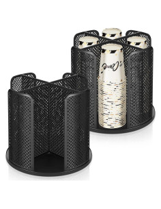 Dispensador de Tazas de Papel Hoolerry 2 Pcs Negro 4 Compartimentos