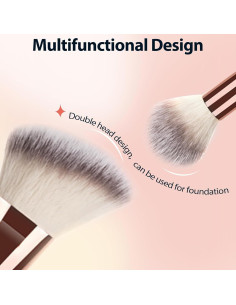 Pinceles de Maquillaje Doble Cara UAIAGM 2 Pcs Negro 2