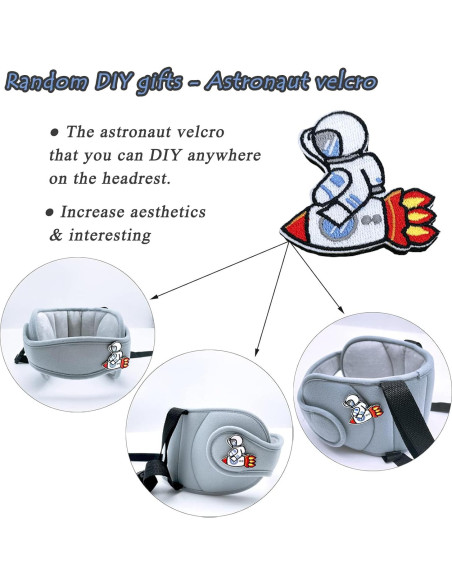 Banda de Soporte para Cabeza de Silla de Auto Bebé StoHua Gris