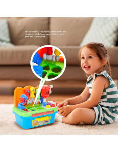Banco de herramientas PowerTRC para niños 1-3 años con luz y sonido