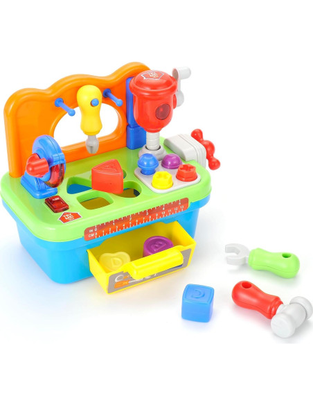 Banco de herramientas PowerTRC para niños 1-3 años con luz y sonido