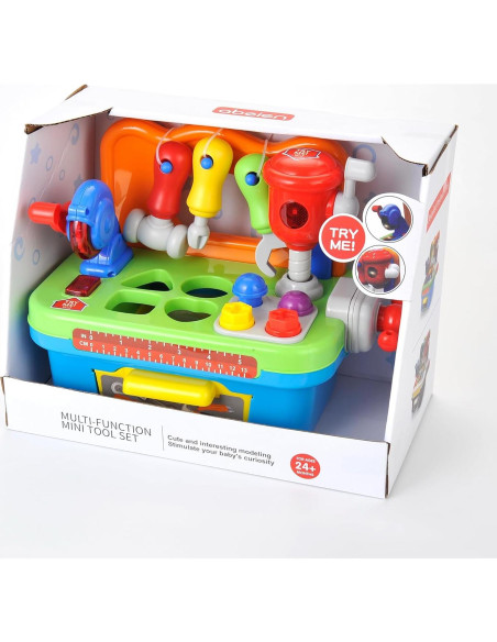 Banco de herramientas PowerTRC para niños 1-3 años con luz y sonido