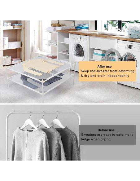 Estante Secador de Ropa Shrivee 2 Capas Malla Blanco 71cm