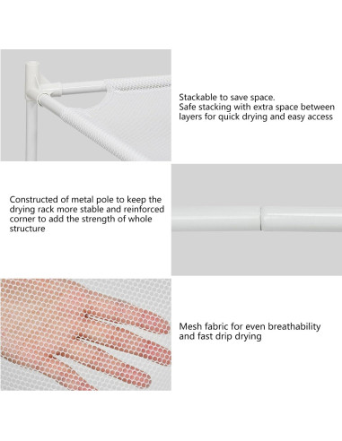 Estante Secador de Ropa Shrivee 2 Capas Malla Blanco 71cm