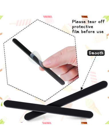 30 Palitos de Acrílico Reutilizables Romooa 11.43 cm Negro