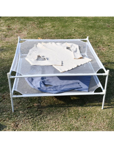 Estante Secador de Ropa Shrivee 2 Capas Malla Blanco 71cm