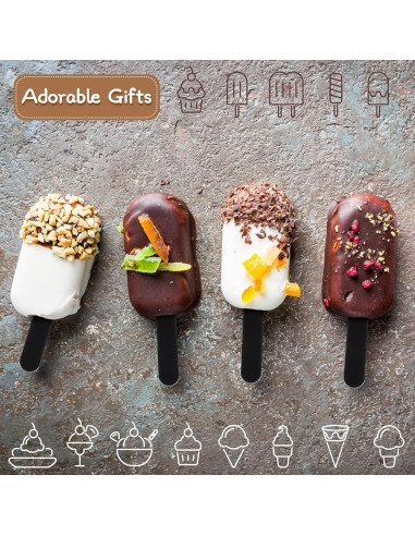 30 Palitos de Acrílico Reutilizables Romooa 11.43 cm Negro