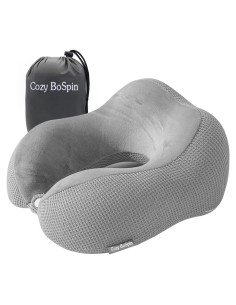 Almohada de Viaje Cozy BoSpin - Espuma con Memoria, Gris