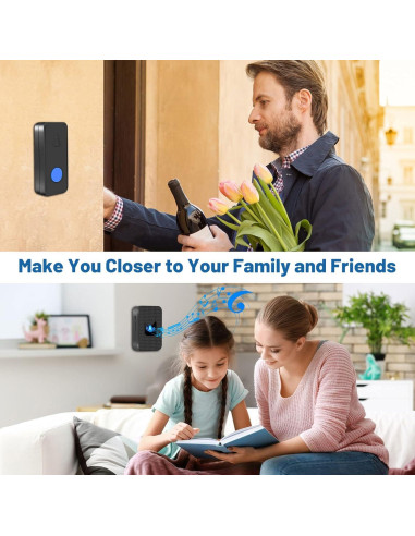 Timbre Inalámbrico Nestling IP55 Negro - 300m, 55 Timbres