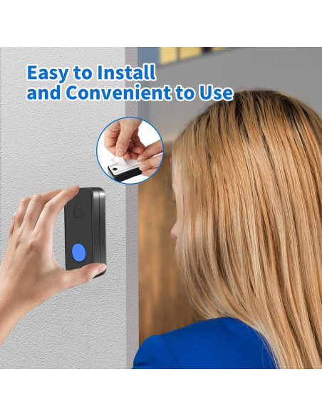 Timbre Inalámbrico Nestling IP55 Negro - 300m, 55 Timbres