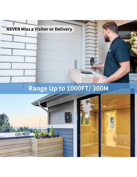 Timbre Inalámbrico Nestling IP55 Negro - 300m, 55 Timbres