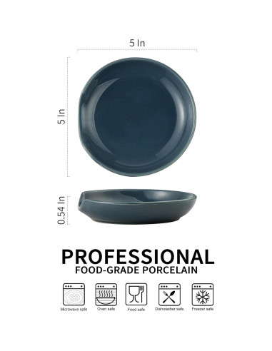 Soporte para cuchara Gomakren de cerámica azul 12.7 cm