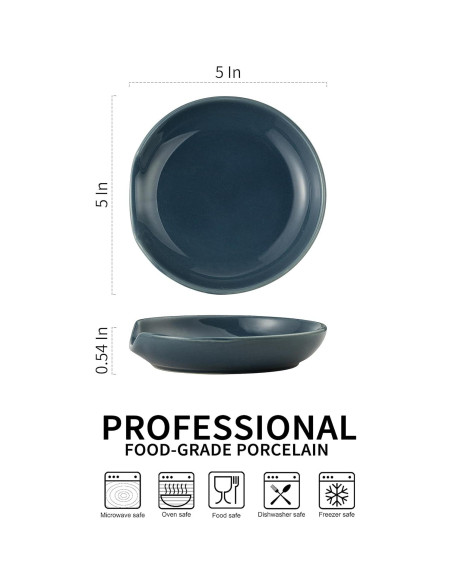 Soporte para cuchara Gomakren de cerámica azul 12.7 cm Soporte para cuchara Gomakren de cerámica azul 12.7 cm
