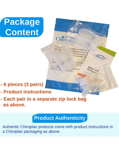 Corrector de Juanete Chiroplax Pequeño - Almohadillas 6 Unidades