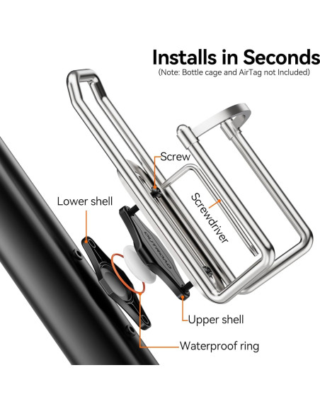 Soporte de Bicicleta Impermeable CITYWAY para AirTag - Negro