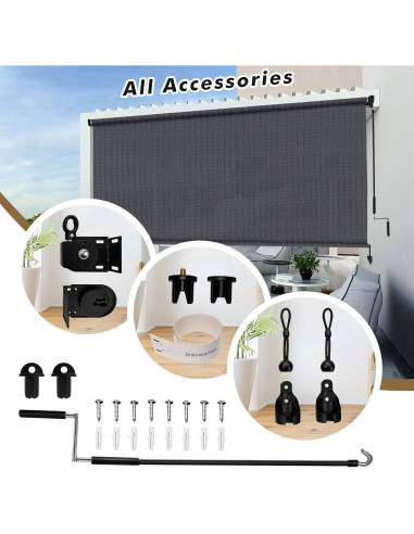 Sombra de Rodillo Exterior Artpuch 1.22x2.44m Gris Azul