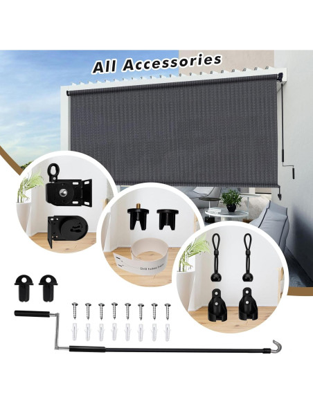 Sombra de Rodillo Exterior Artpuch 1.22x2.44m Gris Azul