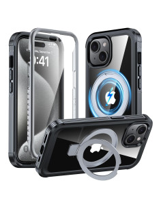 Funda Protectora GUSTAVE para iPhone 15 con Soporte MagSafe y Vidrio 9H