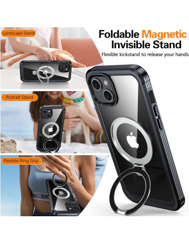 Funda Protectora GUSTAVE para iPhone 15 con Soporte MagSafe y Vidrio 9H