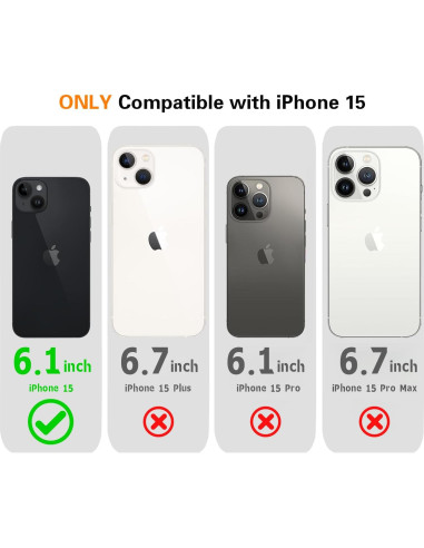 Funda Protectora GUSTAVE para iPhone 15 con Soporte MagSafe y Vidrio 9H