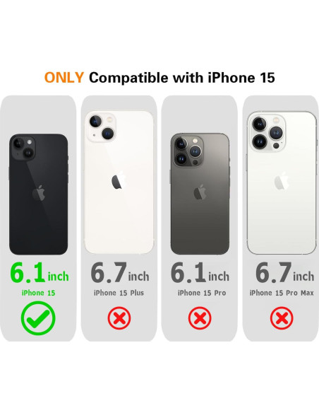 Funda Protectora GUSTAVE para iPhone 15 con Soporte MagSafe y Vidrio 9H